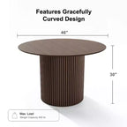 PexFix 46 Round Solid Wood Dining Table Kitchen Tables