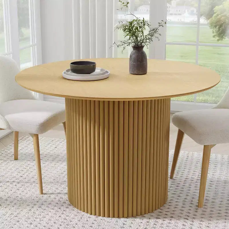 PexFix 46 Round Solid Wood Dining Table Kitchen Tables