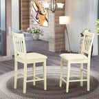 HomeStock Sgabello da bancone-Sedie in legno in tessuto di lino altezza pub