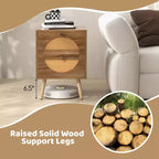 Comodino Costway da 2 pezzi in rattan con 2 cassetti, gambe in legno massello, tavolino da caffè compatto in legno