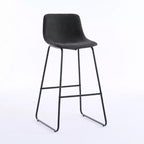 FERPIT Faux Shearling Counter Height Bar Stools Set of 2, Upholstered Bar Stools with Footrest, Black, 30