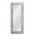 PexFix 24 in. W x 58 in. H Farmhouse Rectangular Solid Wood Framed Full Length Leaning Mirror in Weathered White