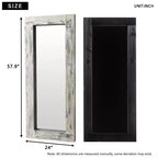 PexFix 24 in. W x 58 in. H Farmhouse Rectangular Solid Wood Framed Full Length Leaning Mirror in Weathered White