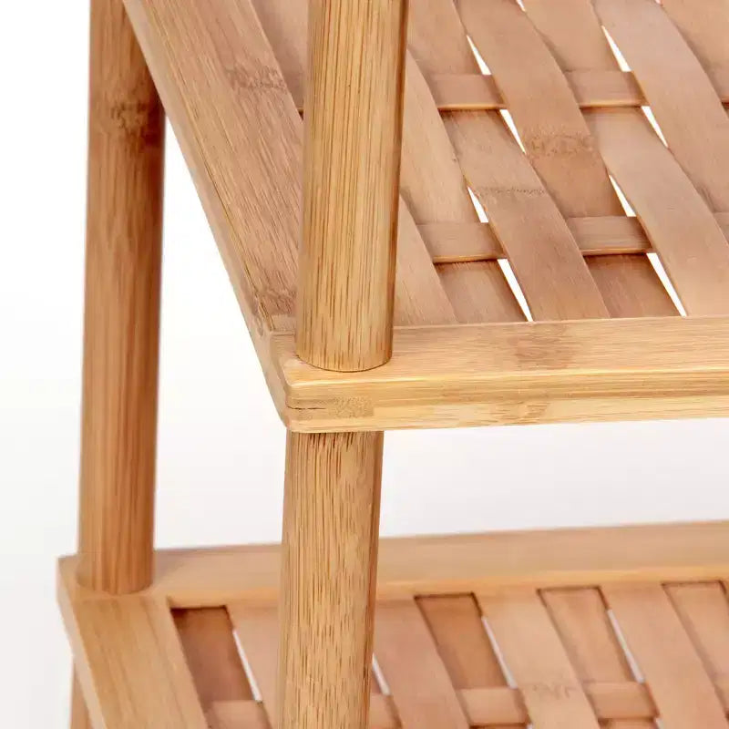 5 Tier Bamboo Shoe Rack, Lightweight Storage Shelf, Basket Weave for Better Airflow