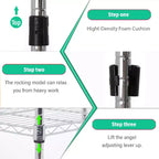 Scaffale a 3 ripiani in filo metallico BestMassage, mobiletto portaoggetti per dispensa con certificazione NSF e ruote, design salvaspazio, piedini regolabili