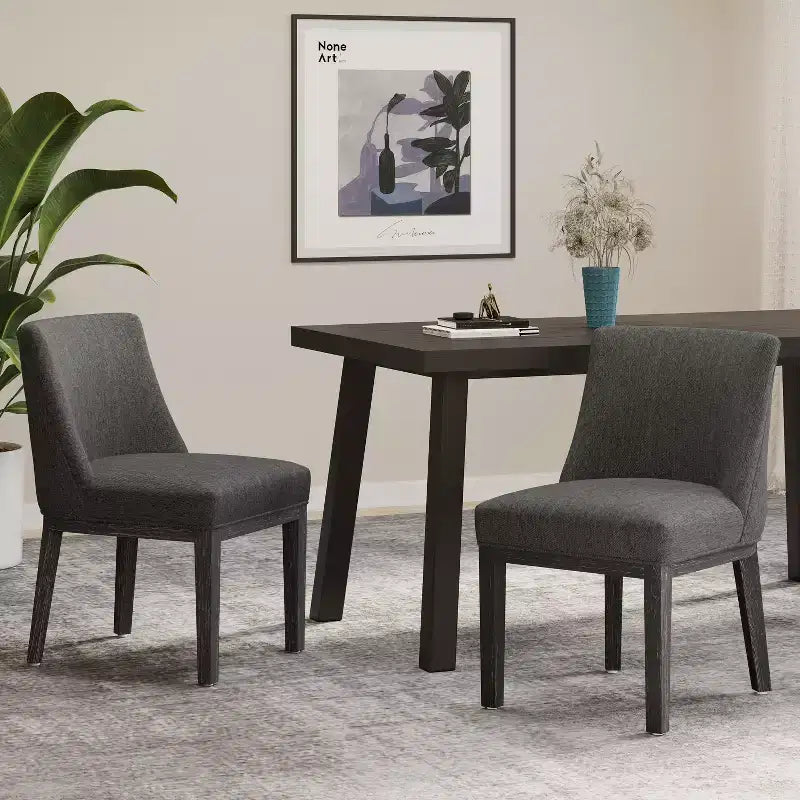 Christopher Knight Home Camas Contemporary Upholstered Wood Dining Chairs (Set of 2)