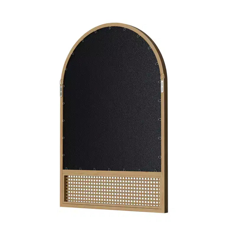 PexFix Classic Arch Wood Frame with Rattan Bottom Wall Mirror