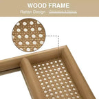 PexFix Classic Arch Wood Frame with Rattan Bottom Wall Mirror