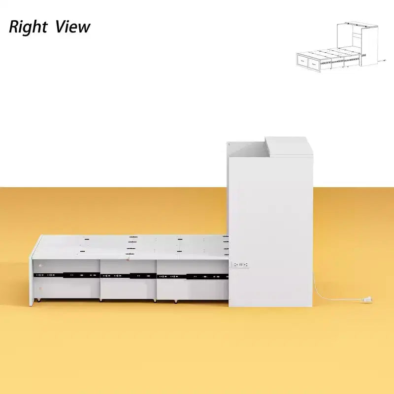 Famapy White Murphy Bed Bottom Pulley Mobile with Socket Sturdy and Durable