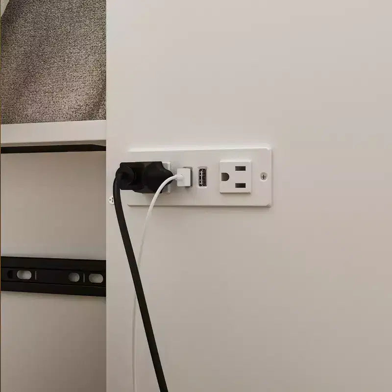 Famapy White Murphy Bed Bottom Pulley Mobile with Socket Sturdy and Durable