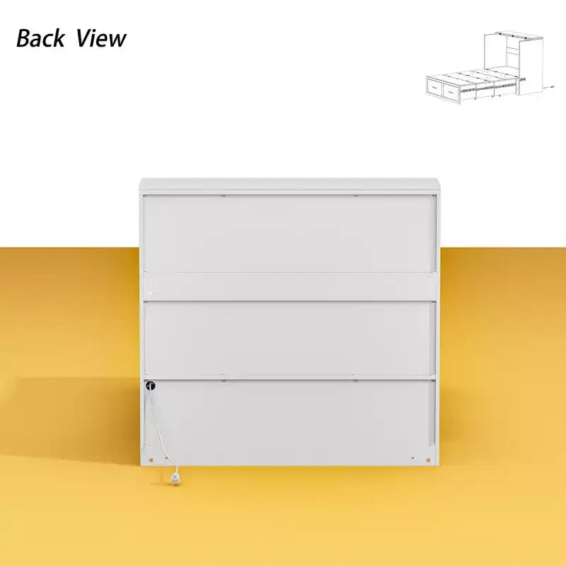 Famapy White Murphy Bed Bottom Pulley Mobile with Socket Sturdy and Durable