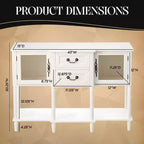 Kings Brand Furniture Mobile Credenza Buffet in Legno Tavolo Consolle, Bianco Crema