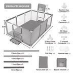 GOTGELIF 71x48 4-Panel Baby Playpen Portable Playard with Basketball Hoop