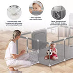 GOTGELIF 71x48 4-Panel Baby Playpen Portable Playard with Basketball Hoop