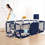 GOTGELIF 71x48 4-Panel Baby Playpen Portable Playard with Basketball Hoop