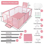 GOTGELIF 71x48 4-Panel Baby Playpen Portable Playard with Basketball Hoop