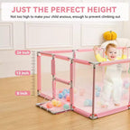 GOTGELIF 71x48 4-Panel Baby Playpen Portable Playard with Basketball Hoop