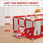 GOTGELIF 71x48 4-Panel Baby Playpen Portable Playard with Basketball Hoop