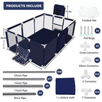 GOTGELIF 71x48 4-Panel Baby Playpen Portable Playard with Basketball Hoop