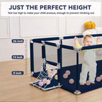 GOTGELIF 71x48 4-Panel Baby Playpen Portable Playard with Basketball Hoop
