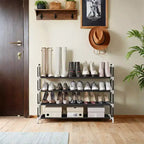 Stylish 4-Tier Shoe Rack with Space-Saving Design and Easy Assembly - Perfect Shoe Storage Solution for Hallway Closets