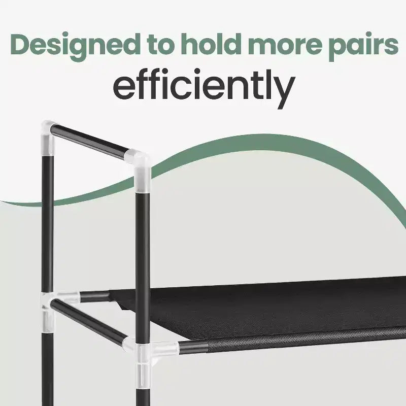 Stylish 4-Tier Shoe Rack with Space-Saving Design and Easy Assembly - Perfect Shoe Storage Solution for Hallway Closets