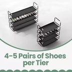 Stylish 4-Tier Shoe Rack with Space-Saving Design and Easy Assembly - Perfect Shoe Storage Solution for Hallway Closets