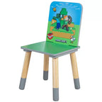 Minecraft Kids Wooden Table & Chair Set - Green & Blue, 3-Piece Decor