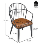 Christopher Knight Home Drats Sedie da Pranzo Moderne in Ecopelle con Gambe in Metallo (Set da 2), Marrone/Nero