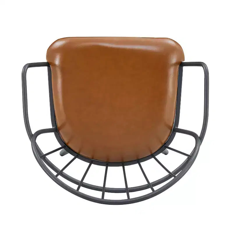 Christopher Knight Home Drats Sedie da Pranzo Moderne in Ecopelle con Gambe in Metallo (Set da 2), Marrone/Nero
