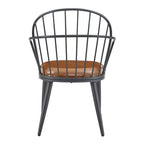 Christopher Knight Home Drats Sedie da Pranzo Moderne in Ecopelle con Gambe in Metallo (Set da 2), Marrone/Nero