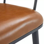 Christopher Knight Home Drats Sedie da Pranzo Moderne in Ecopelle con Gambe in Metallo (Set da 2), Marrone/Nero