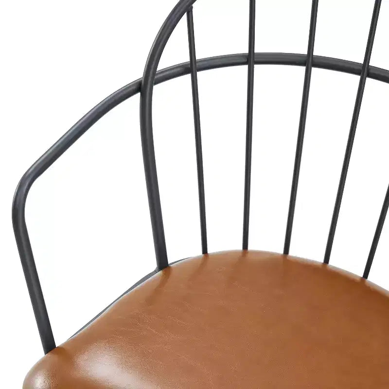 Christopher Knight Home Drats Sedie da Pranzo Moderne in Ecopelle con Gambe in Metallo (Set da 2), Marrone/Nero