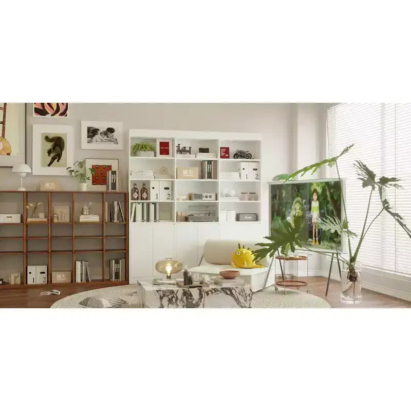 Famapy White Large - scale Bookcase: Rich Storage Space in a Minimalist Design