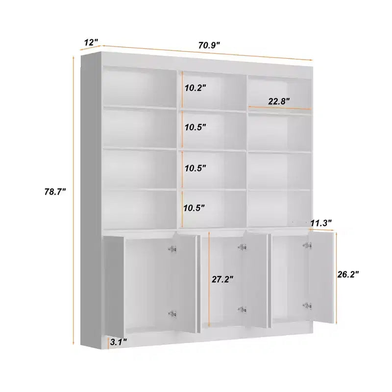 Famapy White Large - scale Bookcase: Rich Storage Space in a Minimalist Design