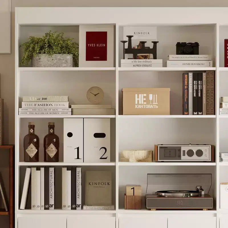 Famapy White Large - scale Bookcase: Rich Storage Space in a Minimalist Design