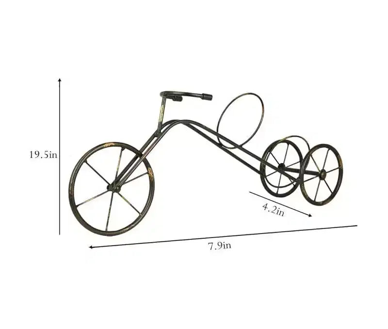 LIVEVIE Classic Vintage Bike Trike Style Wine Rack Freestanding One-Bottle Holder, Bike-Shaped Wine Organizer for Countertop and Tabletop