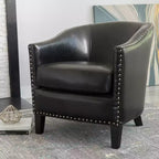 GDFStudio Hawthorne Poltrona Club Rivestita in Stile Contemporaneo con Borchie Decorative