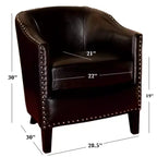 GDFStudio Hawthorne Poltrona Club Rivestita in Stile Contemporaneo con Borchie Decorative