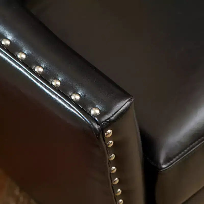 GDFStudio Hawthorne Poltrona Club Rivestita in Stile Contemporaneo con Borchie Decorative