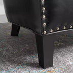 GDFStudio Hawthorne Poltrona Club Rivestita in Stile Contemporaneo con Borchie Decorative