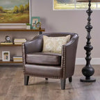 GDFStudio Hawthorne Poltrona Club Rivestita in Stile Contemporaneo con Borchie Decorative