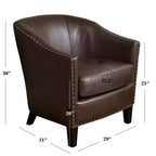 GDFStudio Hawthorne Poltrona Club Rivestita in Stile Contemporaneo con Borchie Decorative