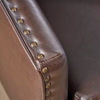 GDFStudio Hawthorne Poltrona Club Rivestita in Stile Contemporaneo con Borchie Decorative