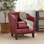 GDFStudio Hawthorne Poltrona Club Rivestita in Stile Contemporaneo con Borchie Decorative