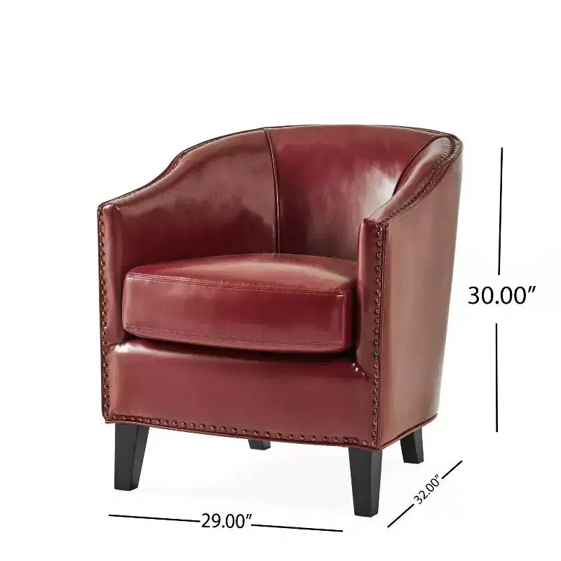 GDFStudio Hawthorne Poltrona Club Rivestita in Stile Contemporaneo con Borchie Decorative