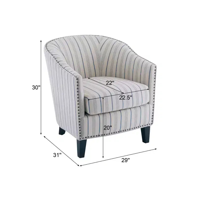 GDFStudio Hawthorne Poltrona Club Rivestita in Stile Contemporaneo con Borchie Decorative