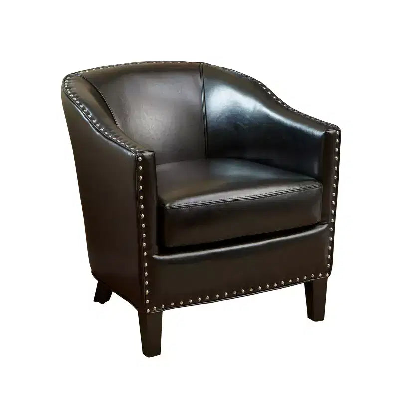 GDFStudio Hawthorne Contemporary Upholstered Club Chair with Nailhead Trim