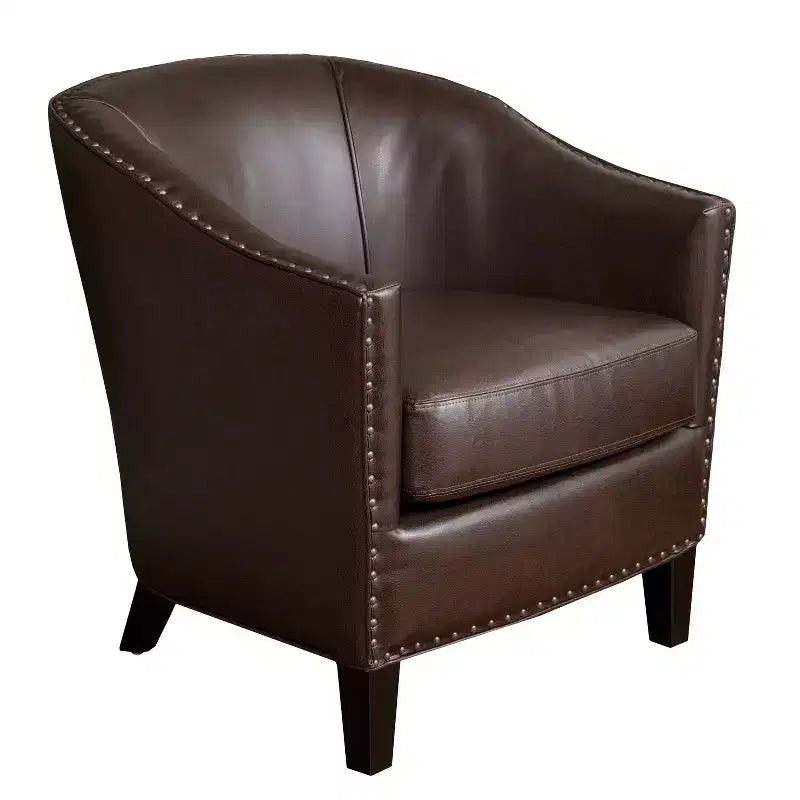 GDFStudio Hawthorne Contemporary Upholstered Club Chair with Nailhead Trim