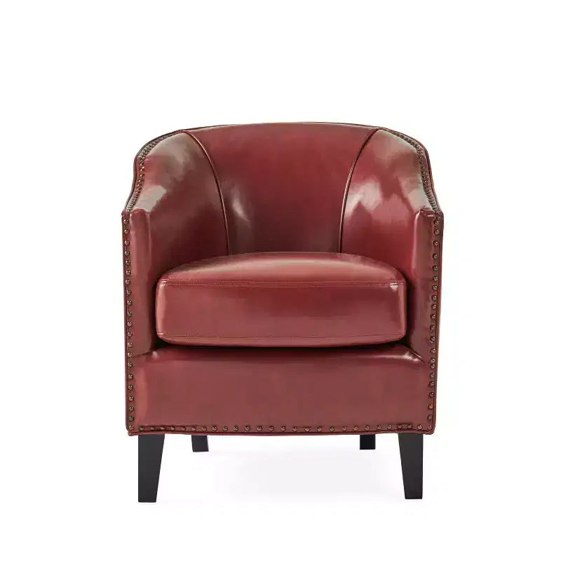 GDFStudio Hawthorne Contemporary Upholstered Club Chair with Nailhead Trim